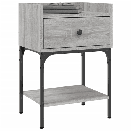 Mesa De Cabeceira - Mesinha De Cabeceira 40,5x31x60 cm derivados madeira cinzento sonoma