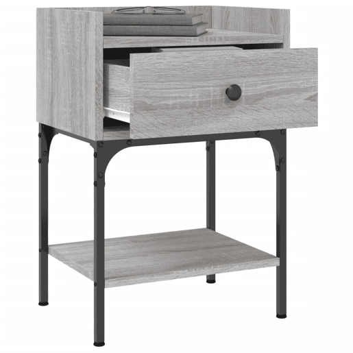 Mesa De Cabeceira - Mesinha De Cabeceira 40,5x31x60 cm derivados madeira cinzento sonoma