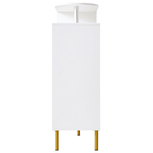 Cômoda 120x35x92 cm - com 1 gaveta e 3 portas, com puxadores e pés metálicos - Branco