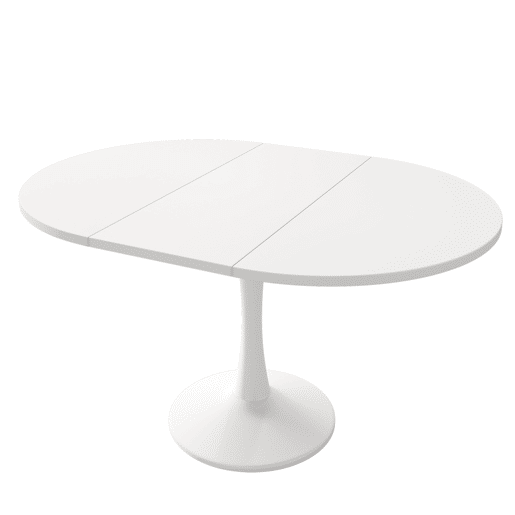 Mesa de jantar extensível 100140 x 100 x 75 cm - Mesa ovalada, mesa de café, estilo moderno - Branco