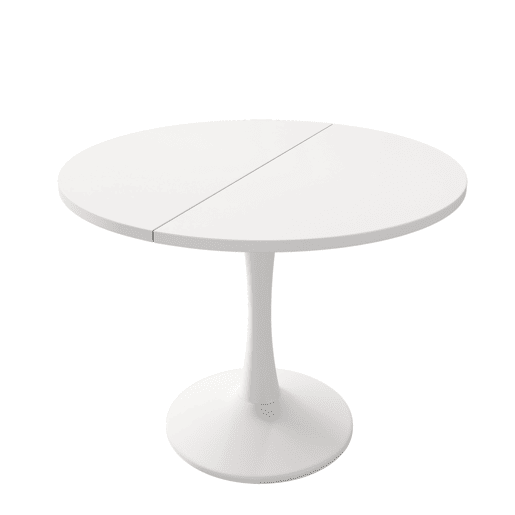 Mesa de jantar extensível 100140 x 100 x 75 cm - Mesa ovalada, mesa de café, estilo moderno - Branco