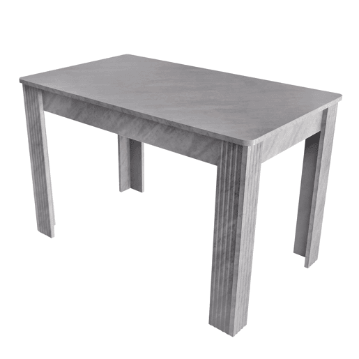 Mesa de jantar 116 x 65 x 75 cm - Robusta, moderna, com quatro pés, formato retangular e efeito cimento - Cinza