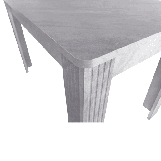 Mesa de jantar 116 x 65 x 75 cm - Robusta, moderna, com quatro pés, formato retangular e efeito cimento - Cinza