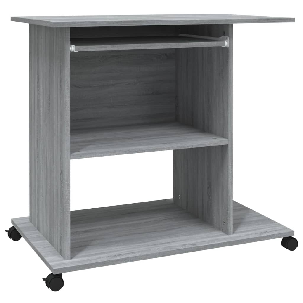 Escritorio - mesa de ordenador de madera contrachapada gris sonoma 80x50x75 cm