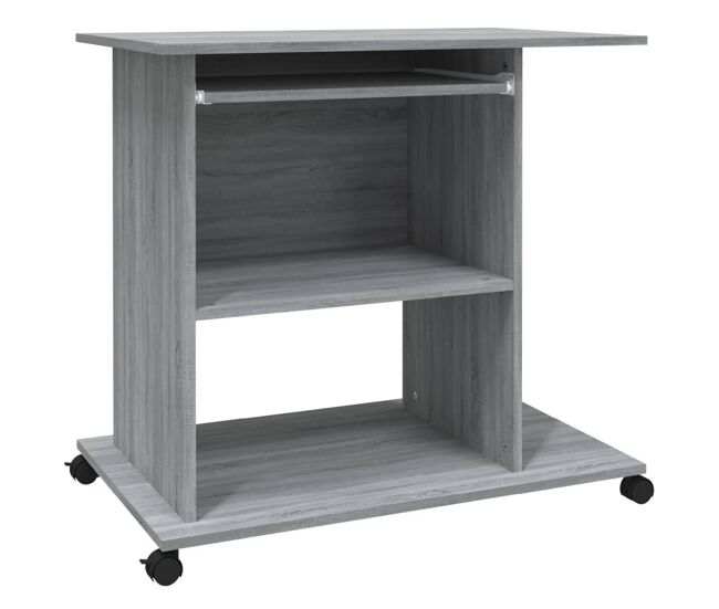 Escritorio - mesa de ordenador de madera contrachapada gris sonoma 80x50x75 cm