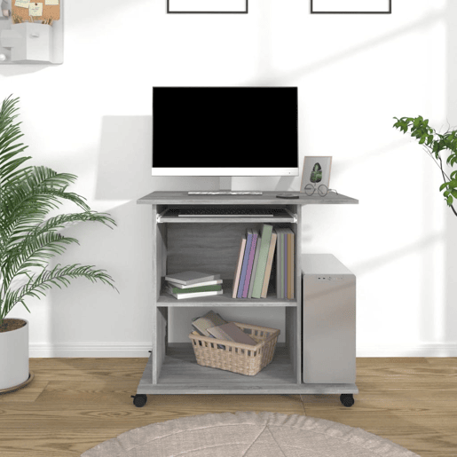 Secretária Mesa computador - 80x50x75 cm derivados madeira sonoma cinza