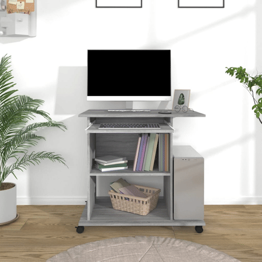 Secretária Mesa computador - 80x50x75 cm derivados madeira sonoma cinza