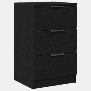 Mesa De Cabeceira - Mesinha De Cabeceira com gaveta Carvalho preto 40 x 65 x 65 cm