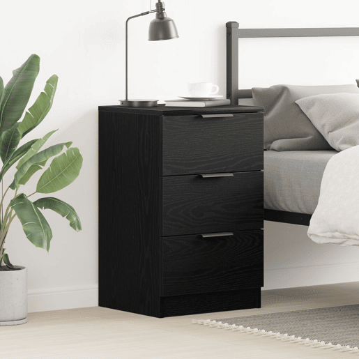 Mesa De Cabeceira - Mesinha De Cabeceira com gaveta Carvalho preto 40 x 65 x 65 cm