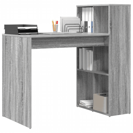 Secretária Escrivaninha de computador - Cinza Sonoma 108 x 55 x 103,5 cm Madeira processada