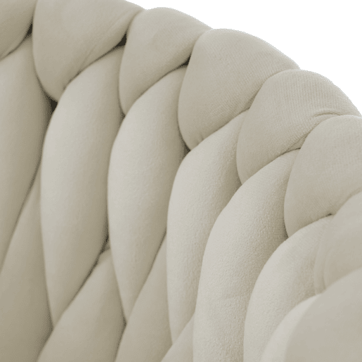 Cadeira de jantar individual - Poltrona luxuosa clara, com base de metal - Bege