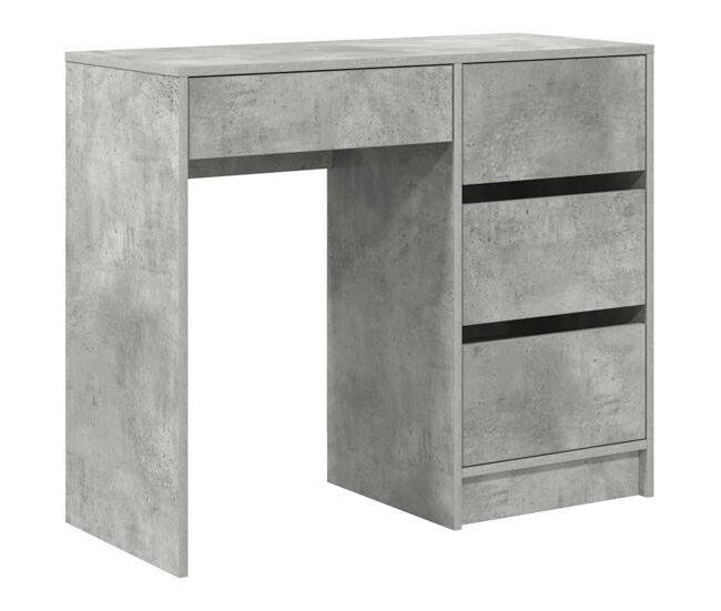 Escritorio - mesa de ordenador gris hormigón 90 x 37.5 x 75 cm madera contrachapada
