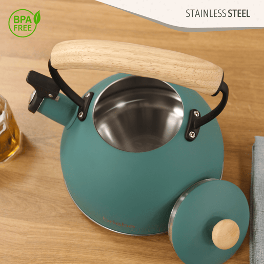 Briebe SKT1177GRE Nordic Tostapane a Fessura Larga a 2 Fette+ Chaleira de Indução com Apito, 2,3 L, 870, Verde