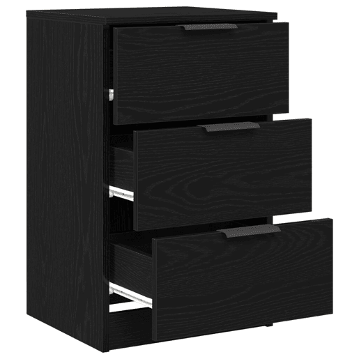 Lote de 2 Mesa De Cabeceira - Mesinha De Cabeceira Carvalho preto 40 x 65 x 65 cm