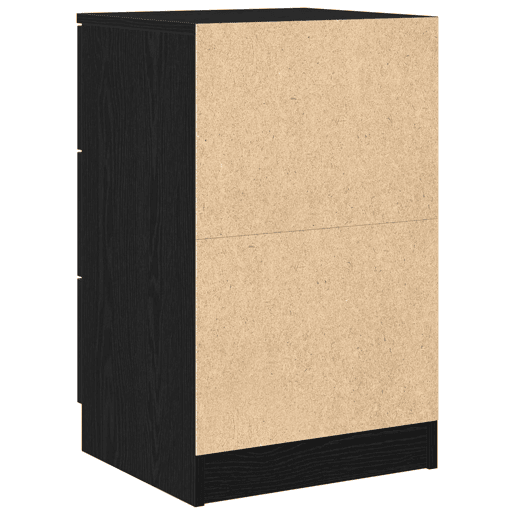 Lote de 2 Mesa De Cabeceira - Mesinha De Cabeceira Carvalho preto 40 x 65 x 65 cm