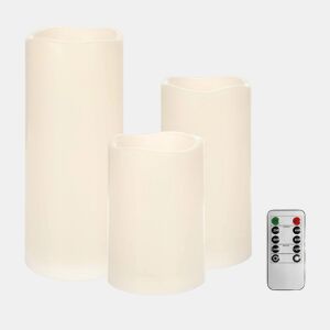 Conjunto de 3 velas cintilantes de tamanhos diferentes, controle remoto