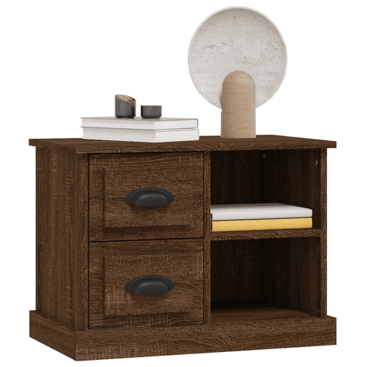 Mesa De Cabeceira - Mesinha De Cabeceira 60x35,5x45 cm cor carvalho castanho
