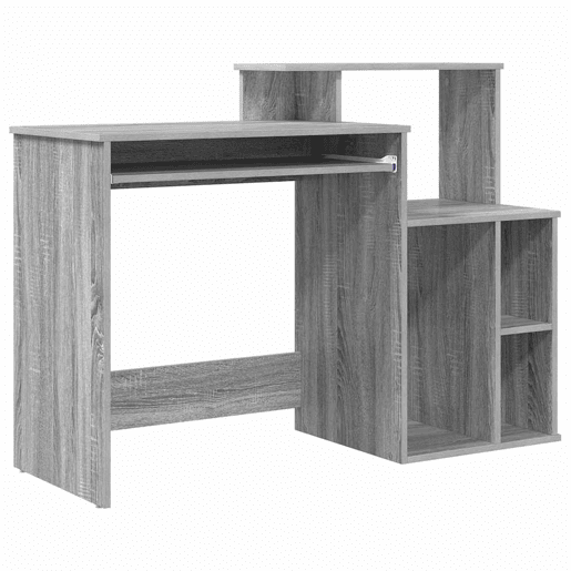 Secretária Escrivaninha de computador - com Armazenamento Sonoma cinzento 120.5 x 44 x 88.5 cm