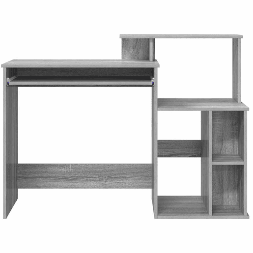 Secretária Escrivaninha de computador - com Armazenamento Sonoma cinzento 120.5 x 44 x 88.5 cm