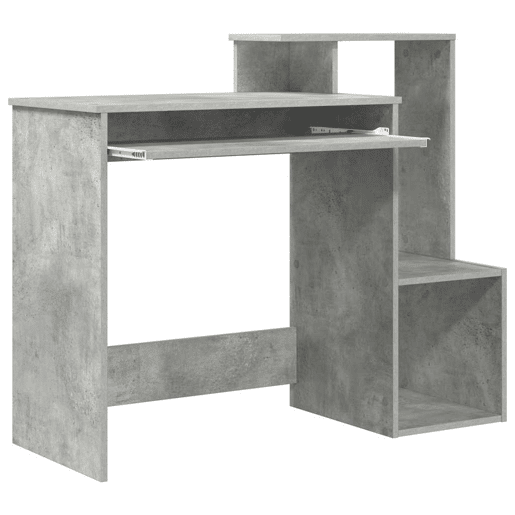 Secretária - Escrivaninha de computador com prateleira Cinzento cimento 106 x 40 x 88,5 cm