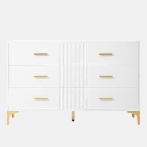 Aparador para sapatos 100×25×90 cm - 4 gavetas rebatíveis, em rattan com puxadores metálicos - Madeira clara