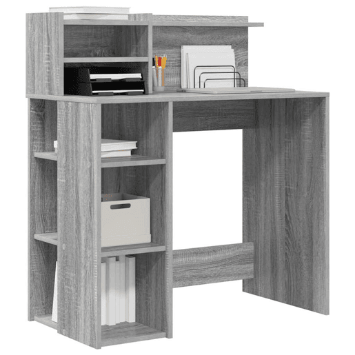 Secretária Escrivaninha de computador - com Armazenamento Sonoma cinzento 90 x 48 x 101,5 cm