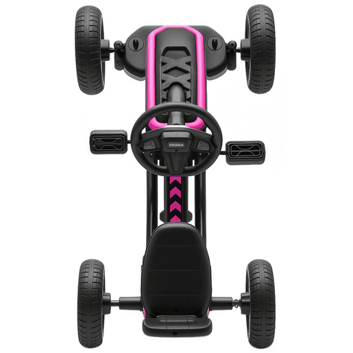 AIYAPLAY Kart Pedais Kart com Rodas Antiderrapantes de EVA Estrutura Metálica Carga 30 kg para Crianças de 2-5 Anos 85,5x49x57 cm Rosa