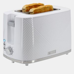 Briebe TA1169WHT Elegance Torradeira Ranhura Larga 2 Fatias, 7 Níveis de tostagem, Grelha de Aquecimento, Descongelação, 870, Branco