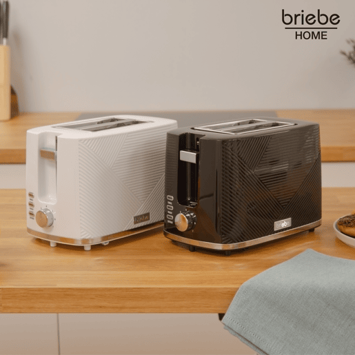 Briebe TA1169WHT Elegance Torradeira Ranhura Larga 2 Fatias, 7 Níveis de tostagem, Grelha de Aquecimento, Descongelação, 870, Branco