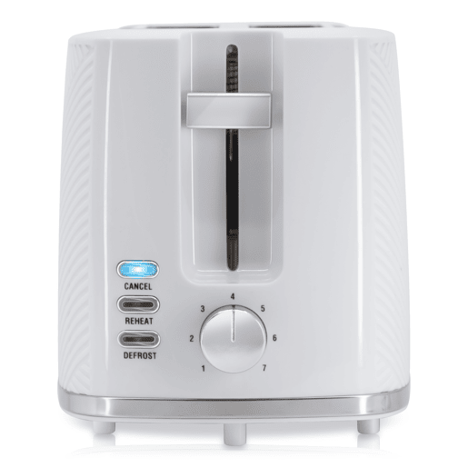 Briebe TA1169WHT Elegance Torradeira Ranhura Larga 2 Fatias, 7 Níveis de tostagem, Grelha de Aquecimento, Descongelação, 870, Branco