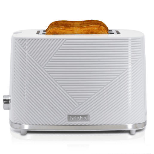 Briebe TA1169WHT Elegance Torradeira Ranhura Larga 2 Fatias, 7 Níveis de tostagem, Grelha de Aquecimento, Descongelação, 870, Branco
