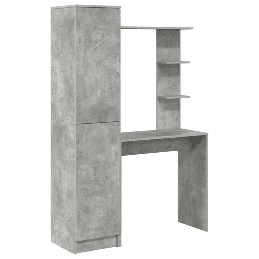 Secretária Escrivaninha de computador - com Armazenamento 2 pcs Cinzento 78.5 x 37 x 154.5 cm