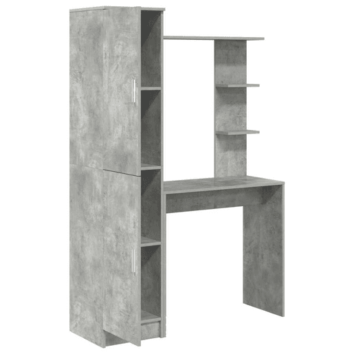 Secretária Escrivaninha de computador - com Armazenamento 2 pcs Cinzento 78.5 x 37 x 154.5 cm