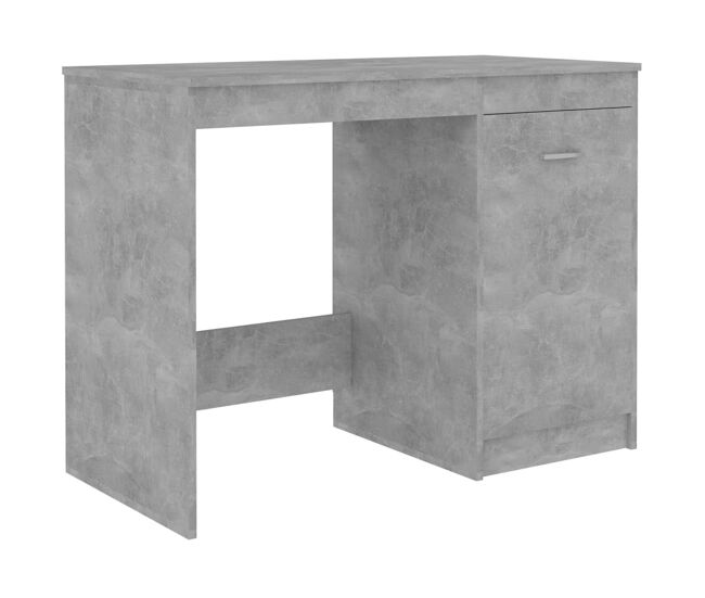 Escritorio - mesa de ordenador de madera contrachapada gris hormigón 100x50x76 cm