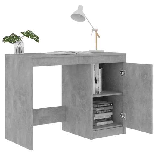 Secretária Escrivaninha de computador - 100x50x76 cm derivados de madeira cinzento cimento