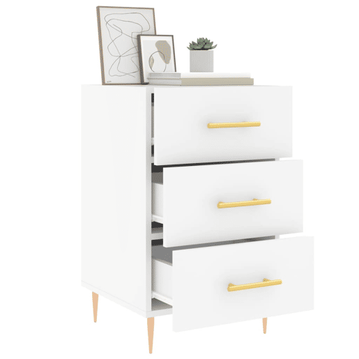 Mesa De Cabeceira - Mesinha De Cabeceira 40x40x66 cm derivados de madeira branco