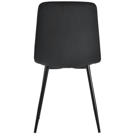 Conjunto de 4 cadeiras de jantar - Polsterstuhl com encosto, veludo Twill, estrutura metálica - Preto