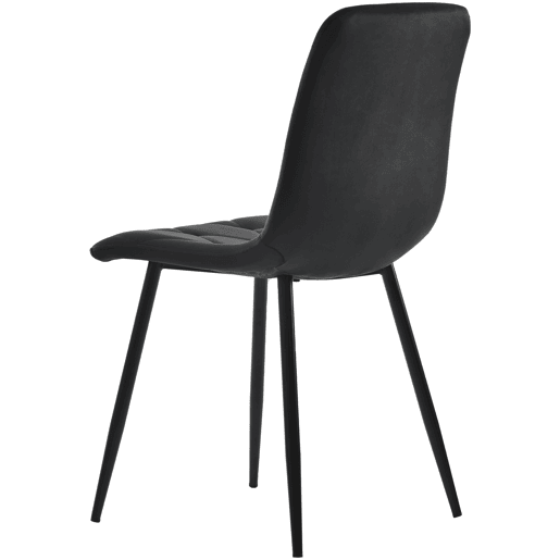 Conjunto de 4 cadeiras de jantar - Polsterstuhl com encosto, veludo Twill, estrutura metálica - Preto