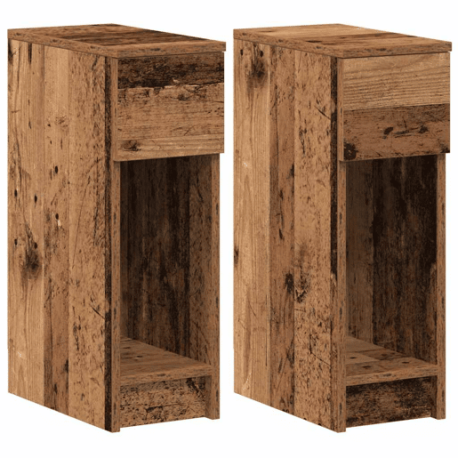 Lote de 2 Mesa De Cabeceira - Mesinha De Cabeceira com gaveta 20x36x60 cm madeira velha