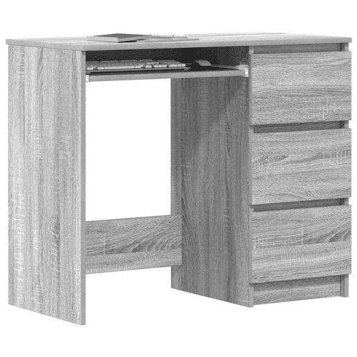 Secretária Escrivaninha de computador - 90x45x76 cm madeira sonoma processada cinzento