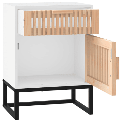 Mesa De Cabeceira - Mesinha De Cabeceira 40x30x55,5 cm derivados madeiraferro branco