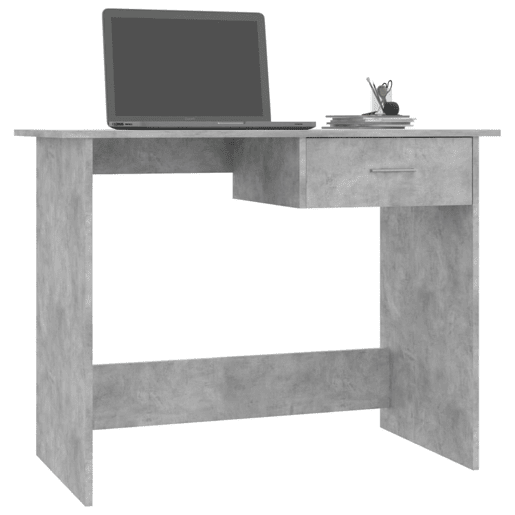 Secretária Escrivaninha de computador - 100x50x76 cm contraplacado cinzento cimento