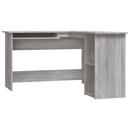 Secretária de canto - Mesa de computador 120x140x75cm derivados madeira cinza sonoma