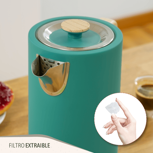 Briebe SKT1167GRE Nordic Conjunto de Torradeira de Pão com Fenda Larga, 2 Fatias + Chaleira Elétrica 1,7L sem Fio, sem BPA, 2200, Verde