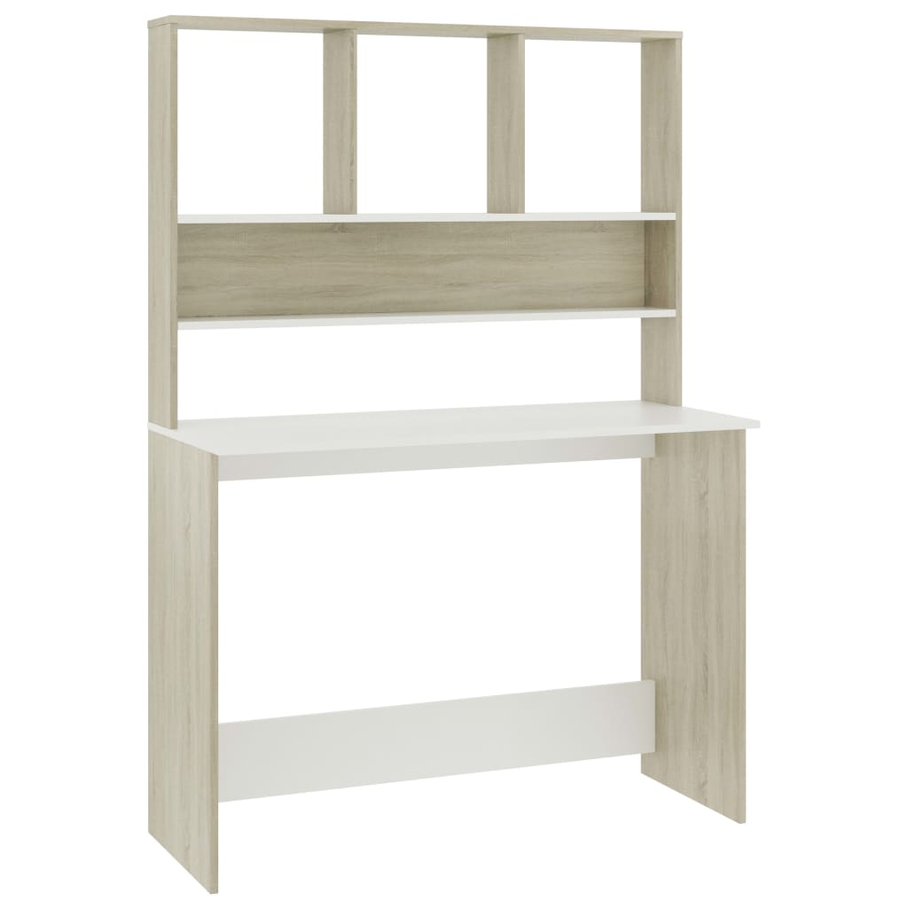 Escritorio - Mesa de Ordenador 110x45 Blanco/ Madera