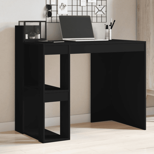 Secretária Escrivaninha de computador - 103,5x56,5x94 cm derivados de madeira preto