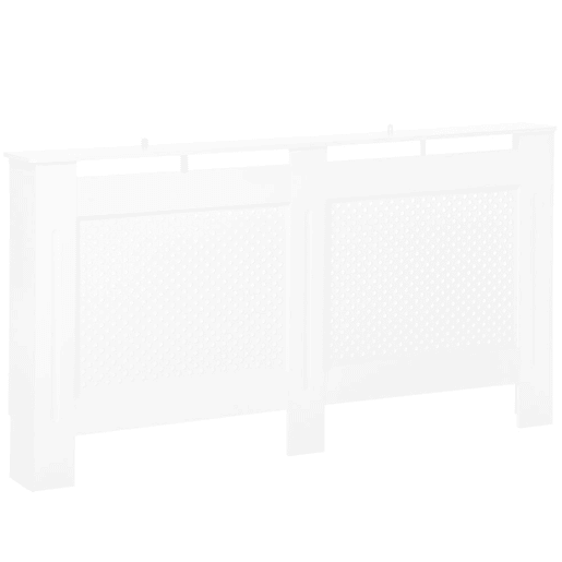 HOMCOM Cobertura para Radiador 151,5x19x82 cm Proteção para Radiador Moderna em MDF com Prateleira Superior e Ripas para Sala Quarto Corredor Branco