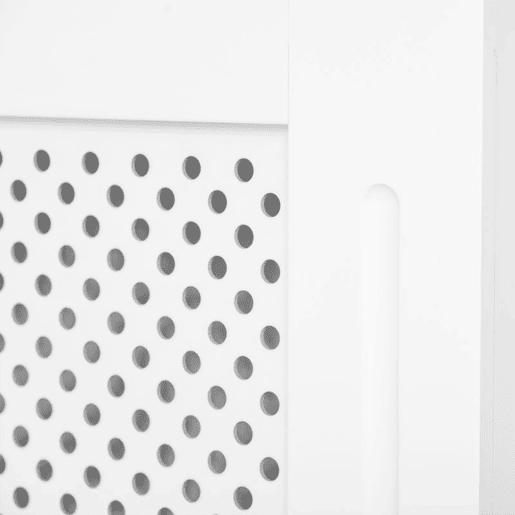 HOMCOM Cobertura para Radiador 151,5x19x82 cm Proteção para Radiador Moderna em MDF com Prateleira Superior e Ripas para Sala Quarto Corredor Branco