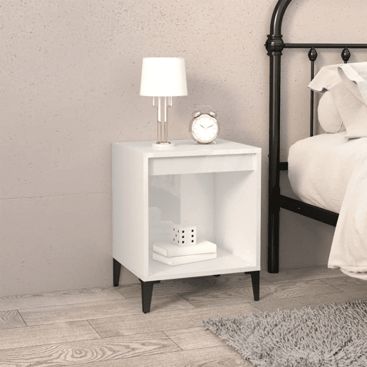 Mesa De Cabeceira - Mesinha De Cabeceira 40x35x50 cm branco brilhante