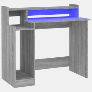 Secretária - Escrivaninha de computador com luzes LED 97x45x90 cm madeira processada sonoma